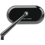 Arlen Ness Forged Oval Left Black Billet Mirror with Short Stem 13-170