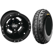 Set of 2 Mounted Wheel and Tire Kit Wheel: 10x5 3+2 4/156 Tire: 21x7-10 4 Ply