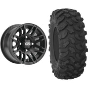 Set of 2 Mounted Wheel and Tire Kit Wheel: 14x7 4+3 4/156 Tire: 28x10-14 8 Ply