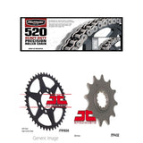 520H Heavy-Duty Chain,Front & Rear Sprocket Kit SUZ LT250R N/P QuadRacer 92-93