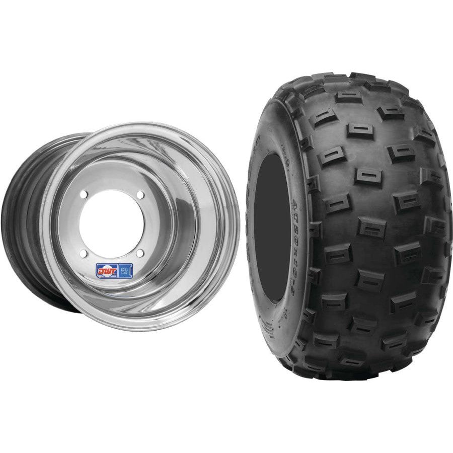 Set of 2 Mounted Wheel and Tire Kit Wheel: 9x8 3+5 4/110 Tire: 20x10-9 2 Ply