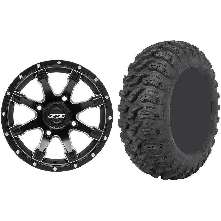 Set of 2 Mounted Wheel and Tire Kit Wheel: 14x7 4+3 4/156 Tire: 27x11-14 8 Ply