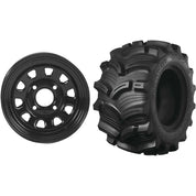 Set of 2 Mounted Wheel and Tire Kit Wheel: 12x7 4+3 4/156 Tire: 27x10-12 6 Ply