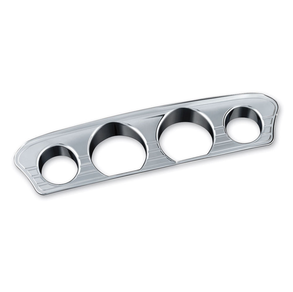 Kuryakyn Chrome Tri Line Gauge Trim Cluster Accent Harley Batwing Touring 14-18
