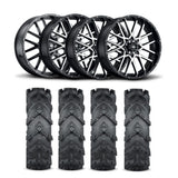 Rines ITP Hurricane de 18" mecanizados en negro y neumáticos Cryptid [34x10-18]