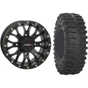 Set of 2 Mounted Wheel and Tire Kit Wheel: 14x7 5+2 4/110 Tire: 28x10-14 8 Ply