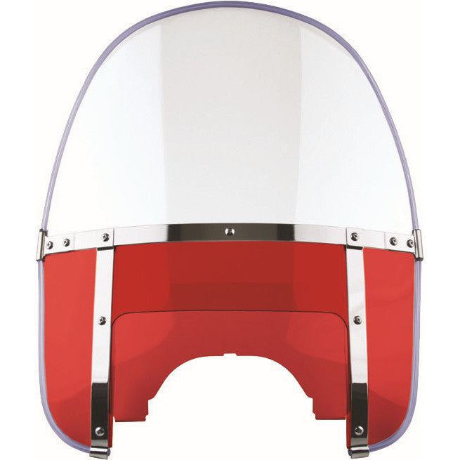 National Cycle Clear Beaded Heavy Duty Windshield, Red With Mount Kit, Covered Forks