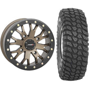 Set of 2 Mounted Wheel and Tire Kit Wheel: 14x7 4+3 4/156 Tire: 30x10-14 8 Ply