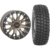 Set of 2 Mounted Wheel and Tire Kit Wheel: 14x7 4+3 4/156 Tire: 30x10-14 8 Ply