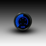 Medidor de temperatura del agua Intellitronix con barra gráfica LED analógica y bisel negro - Azul