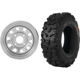 Set of 2 Mounted Wheel and Tire Kit Wheel: 12x7 4+3 4/156 Tire: 25x8-12 8 Ply