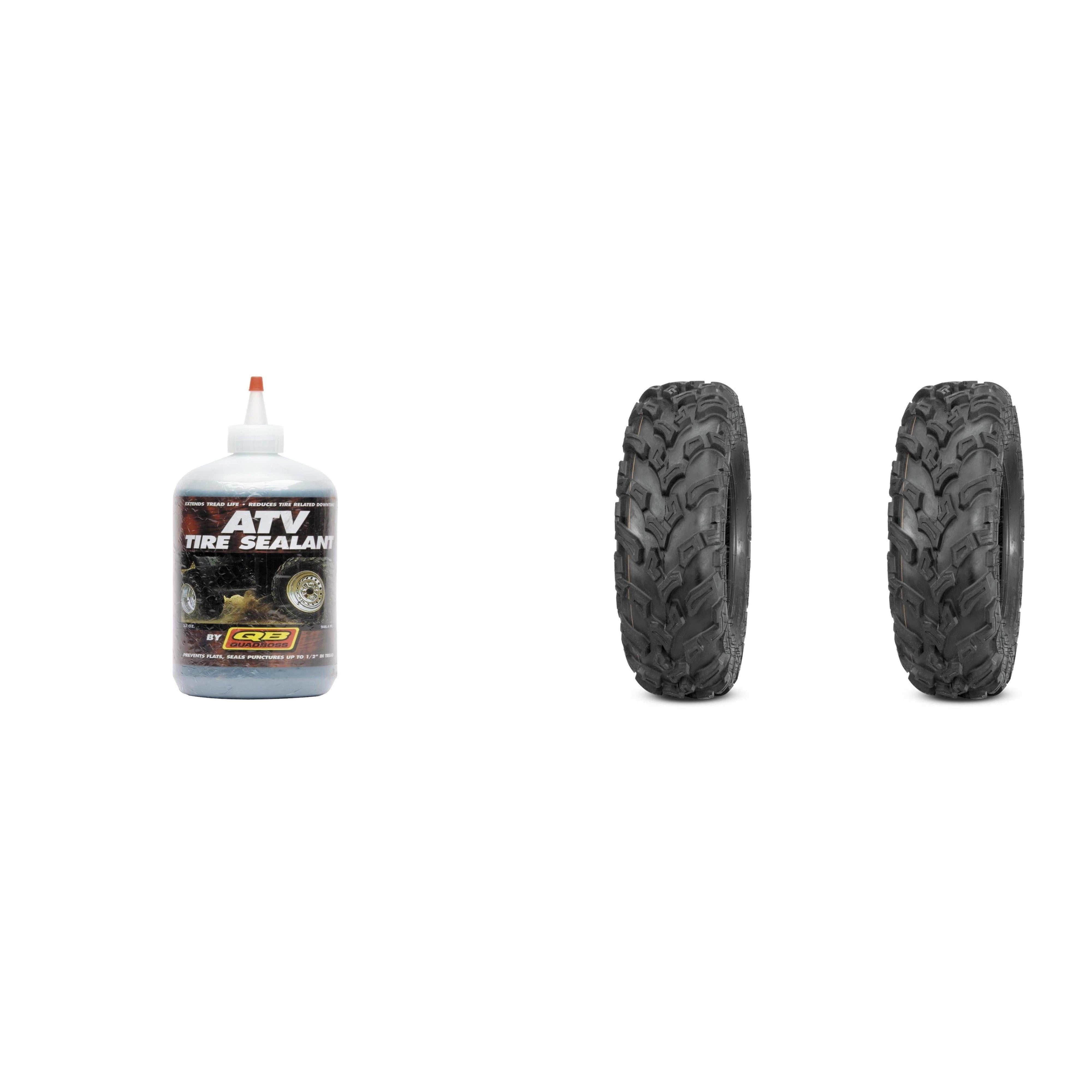 Set of 2 QUADBOSS QBT447 Rear Tires 27x11-12 6-ply with Sealant
