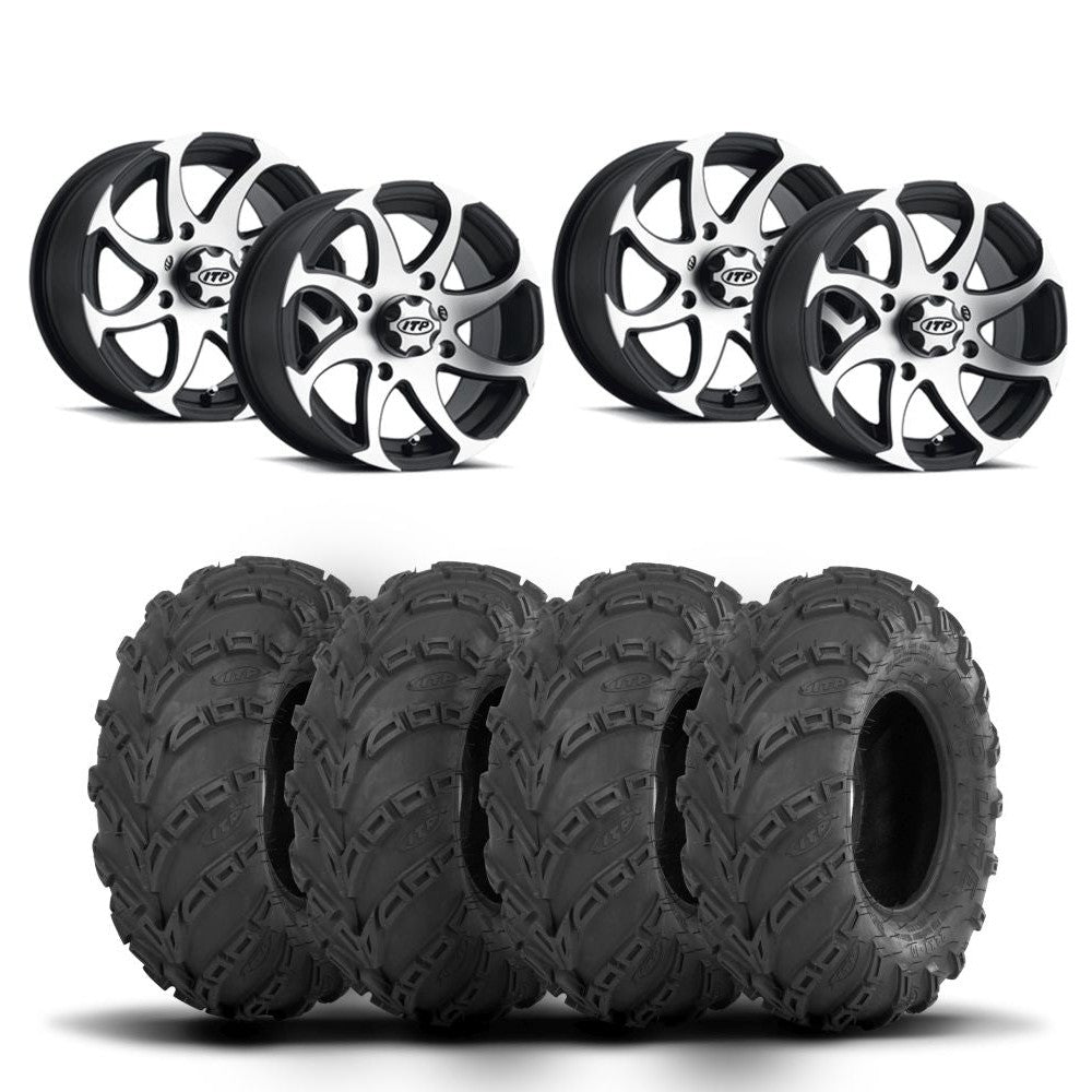 ITP Twister 14" Machined Black Wheels And Mud Lite Tires [30x10-14]