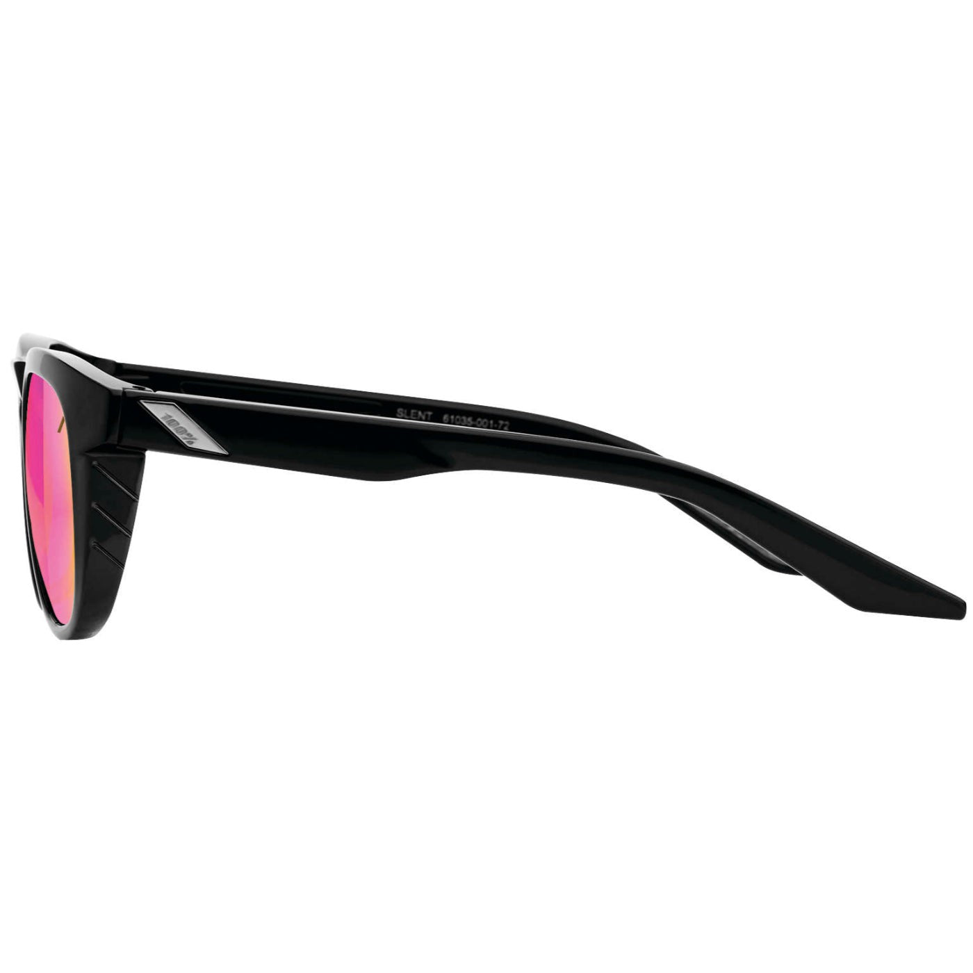 100% Slent Sunglasses Polished Black with Purple Multilayer Mirror Lens - 61035-001-72