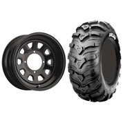 Set of 2 Mounted Wheel and Tire Kit Wheel: 12x7 4+3 4/137 Tire: 25x10-12 6 Ply