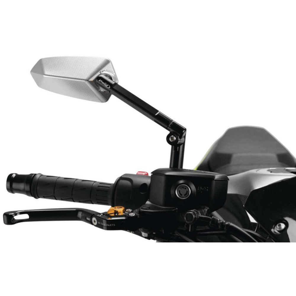Puig F1.1 Racing Mirror Black/Aluminum Right - 017ND