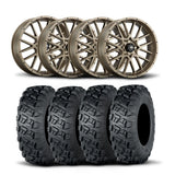 Rines ITP Hurricane de 18" de bronce y neumáticos Versa Cross XTR [28x10-18]