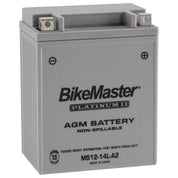 BikeMaster AGM 12V Platinum Battery For Bimota YB10 Dieci/Biposto 1992-1995 Grey