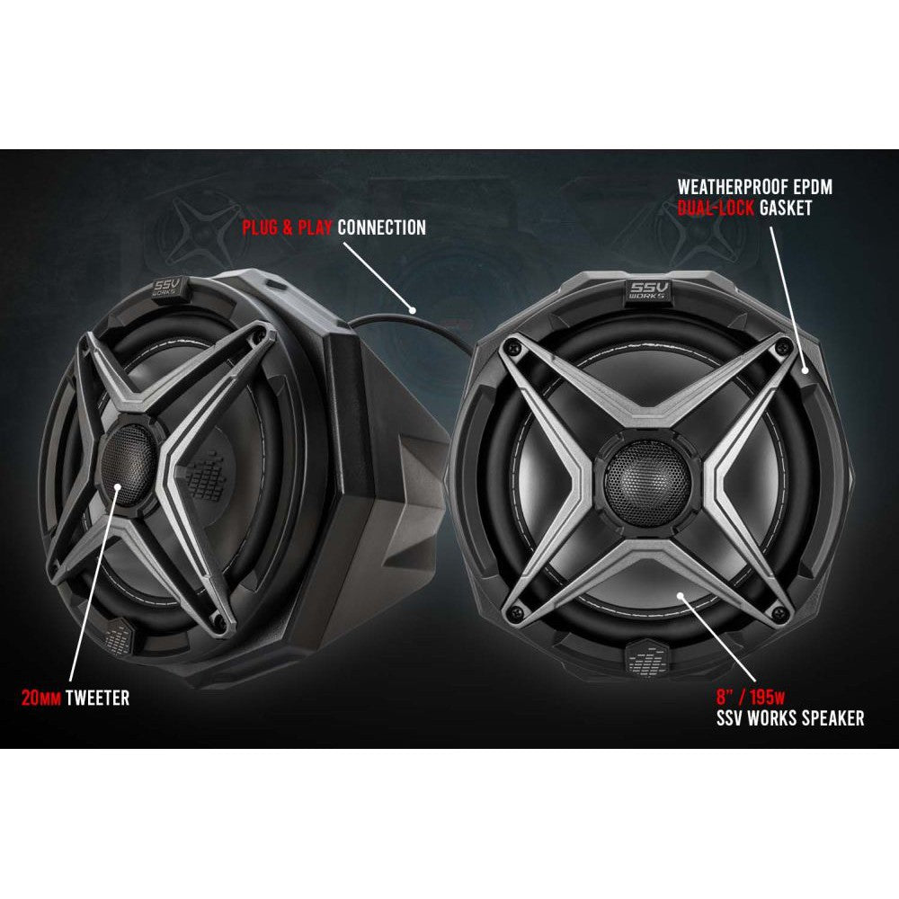 SSV Works Phase X 5 Speaker Audio Kit For Kawasaki KRF1000 2020-2022