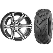 Set of 2 Mounted Wheel and Tire Kit Wheel: 12x7 2+5 4/110 Tire: 26x10-12 6 Ply