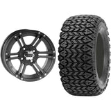 Set of 2 Mounted Wheel and Tire Kit Wheel: 12x7 5+2 4/110 Tire: 25x10.5-12 4 Ply