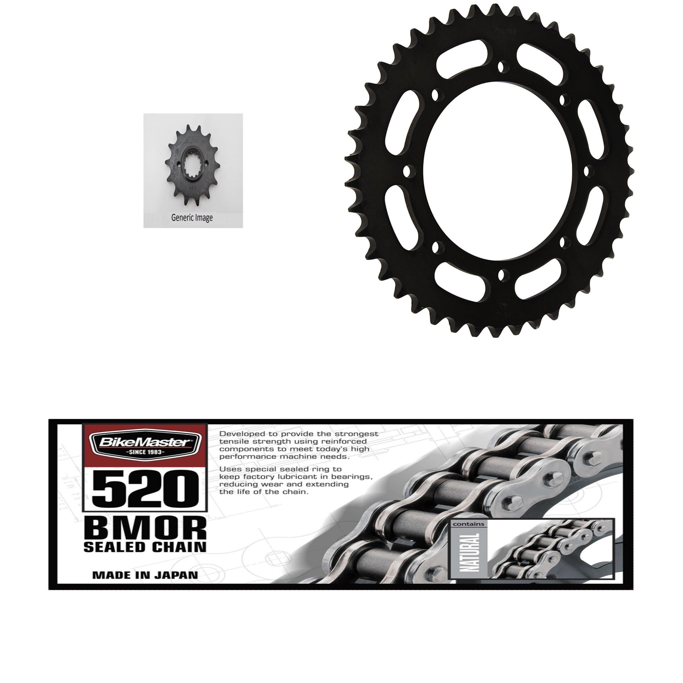 520 BMOR Chain, Front & Rear Steel Sprocket Kit KAWASAKI KLR 650 1990-2016