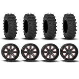 System 3 ST-4 Aluminum Gloss Black/Red 20" Wheels And XM310 Extreme Mud Tires [34x9-20]
