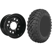 Set of 2 Mounted Wheel and Tire Kit Wheel: 14x7 4+3 4/156 Tire: 27x9-14 8 Ply