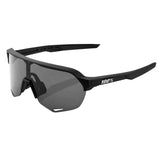 100% S2 Sunglasses Black with Smoke Lens - 61003-100-57