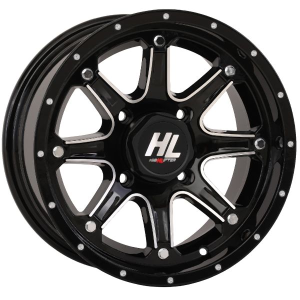 High Lifter 14x7 4/110 4+3 Gloss Black Machined Wheel 14HL04-1110