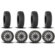 System 3 SB-6 Beadlock Gun Metal Grey 15" Wheels And XC450 Tires [35x10R-15]