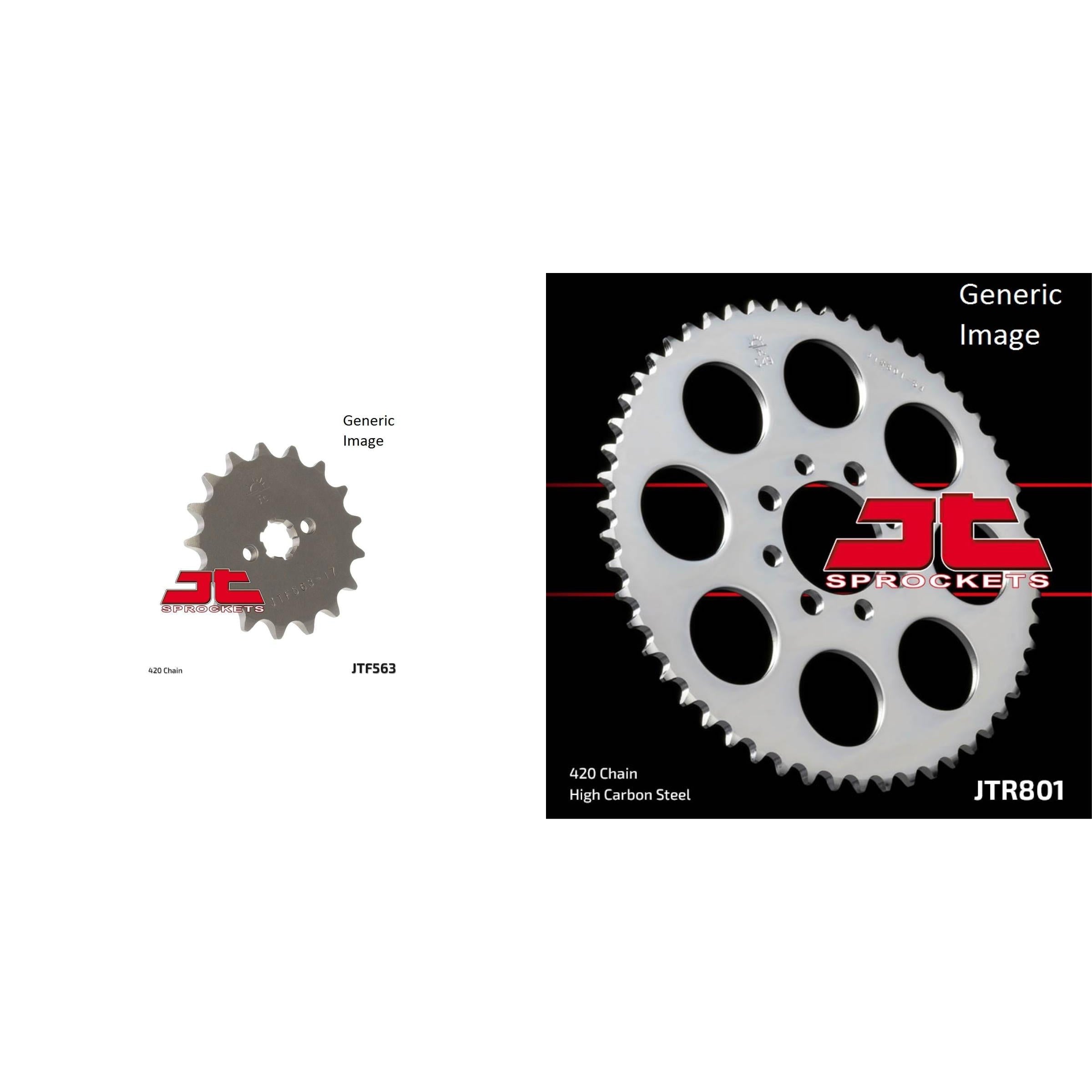 JT SPROCKETS Front and Rear Steel Sprocket Kit for OffRoad SUZUKI RM50 1978-1980