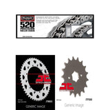 Kit de cadena de precisión 520, piñón delantero y trasero YAMAHA YTZ250 Tri-Moto 1985-1986