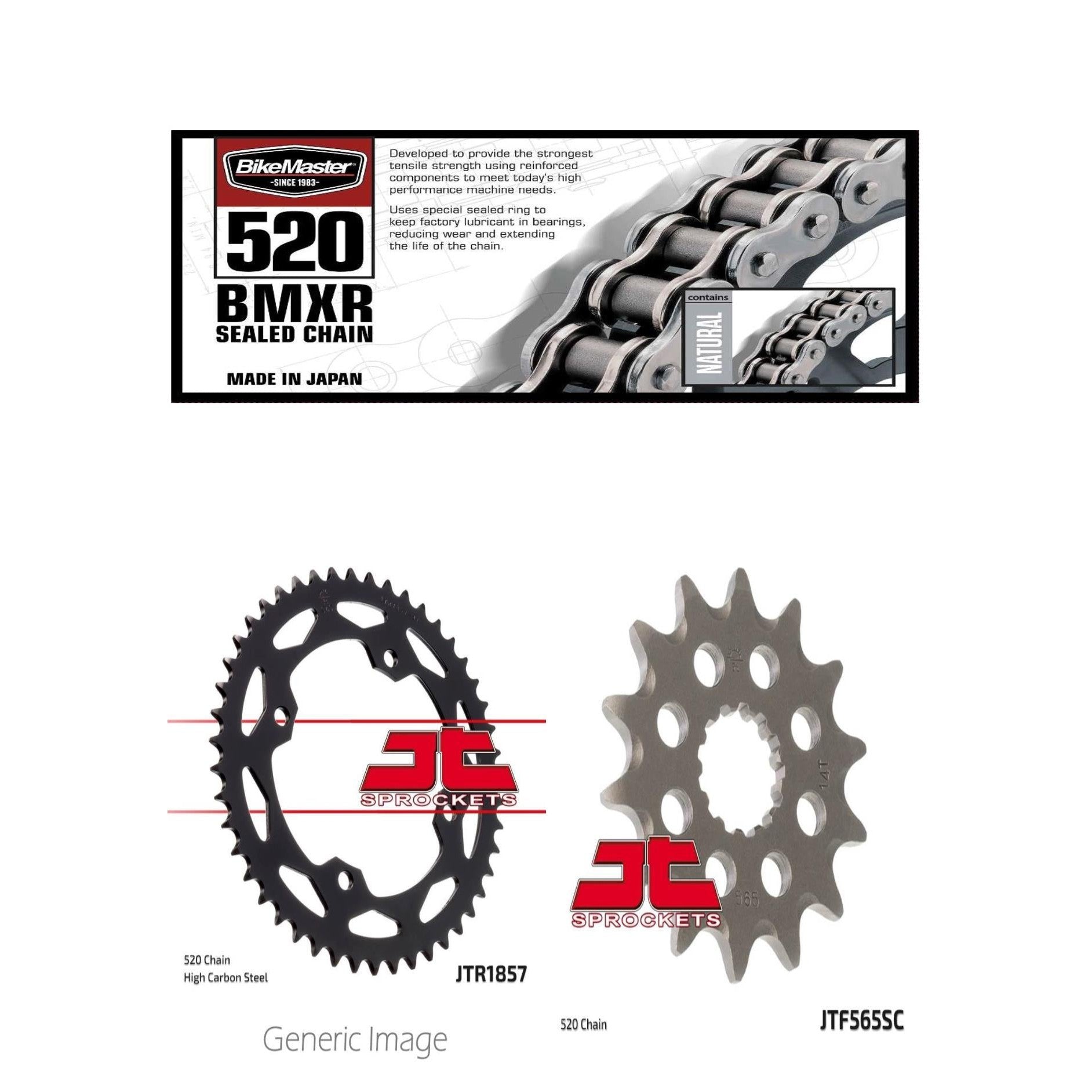 520 BMXR Sealed Chain, Front & Rear Sprocket Kit for YAMAHA YFZ450 2004-2009