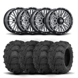 Rines ITP Momentum de 14" mecanizados en negro y neumáticos Mud Lite [27x12-14]