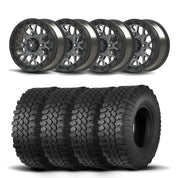 Set of Four Bullite Rider Wheels 14" Gray And Kenda K576A Kongur Tires [30x10R-14]