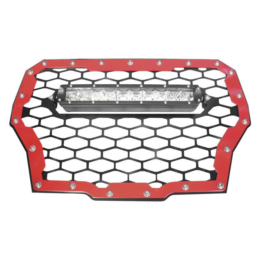 Modquad Front Grill with 10" Light Bar Red