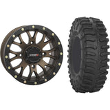 Set of 2 Mounted Wheel and Tire Kit Wheel: 14x7 5+2 4/137 Tire: 28x10-14 8 Ply