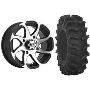 Set of 2 Mounted Wheel and Tire Kit Wheel: 14x7 5+2 4/137 Tire: 28x9.5-14 8 Ply