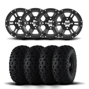 ITP SS212 12" Matte Black Wheels And Holeshot ATR Tires [25x8-12]