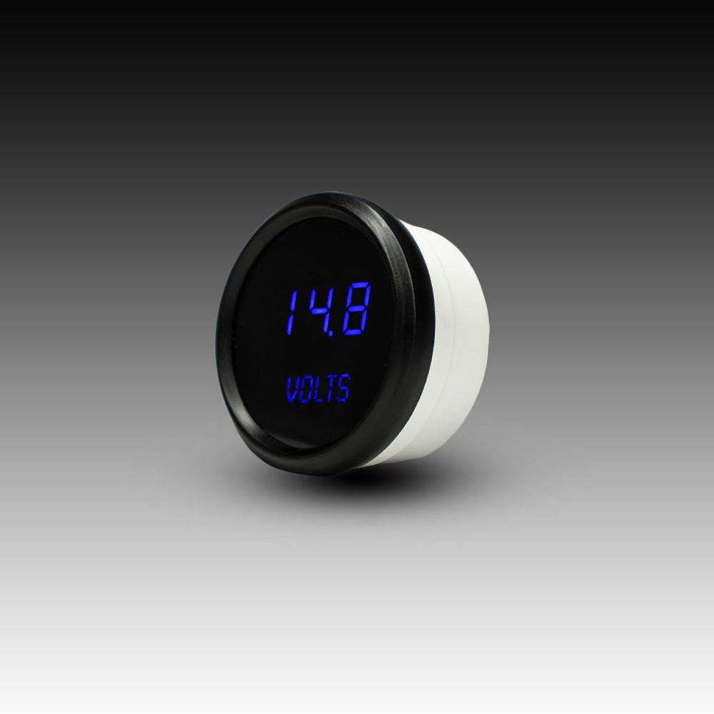 Intellitronix Voltmeter in Black Bezel - Blue