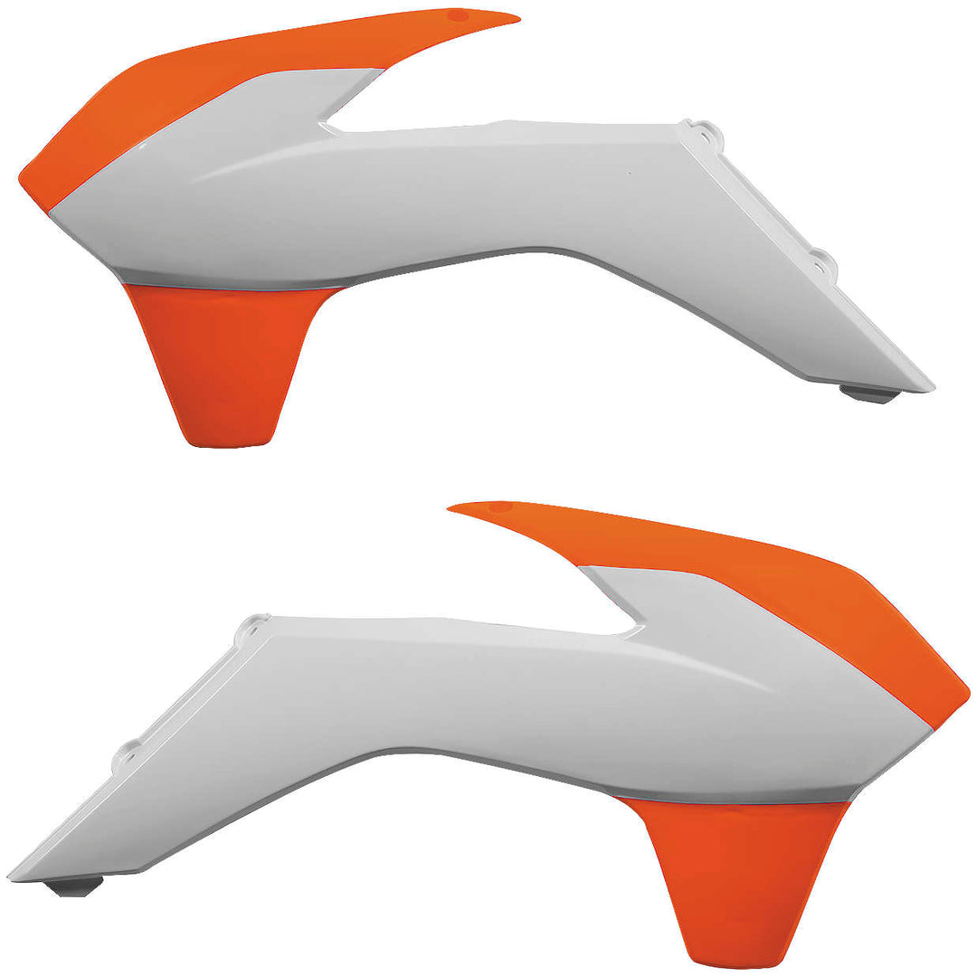 Acerbis Orange/White Radiator Shrouds for KTM - 2314255321