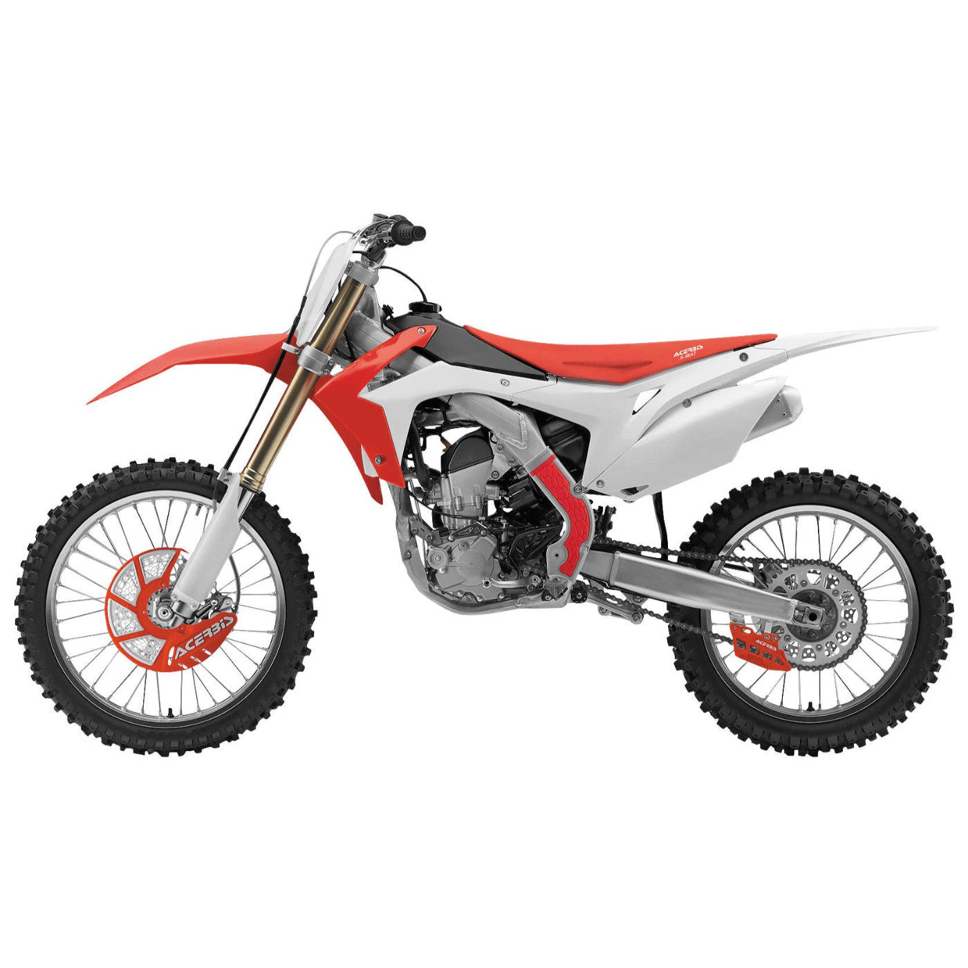 Acerbis Silver/Red X-Grip Frame Guard - 2374241418