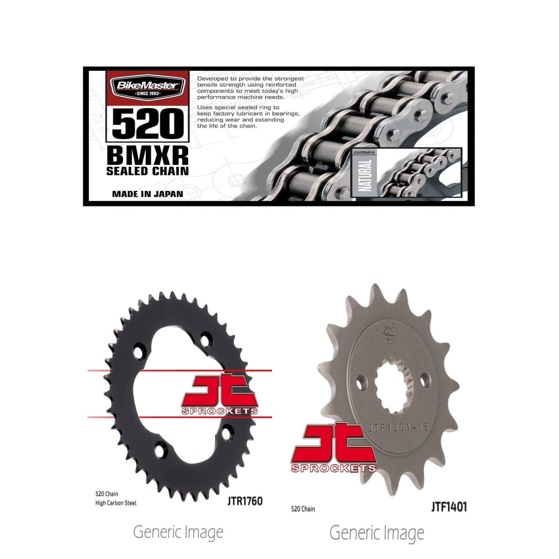 520 BMXR Sealed Chain, Front & Rear Sprocket Kit for SUZUKI LT-R450 2006-2009