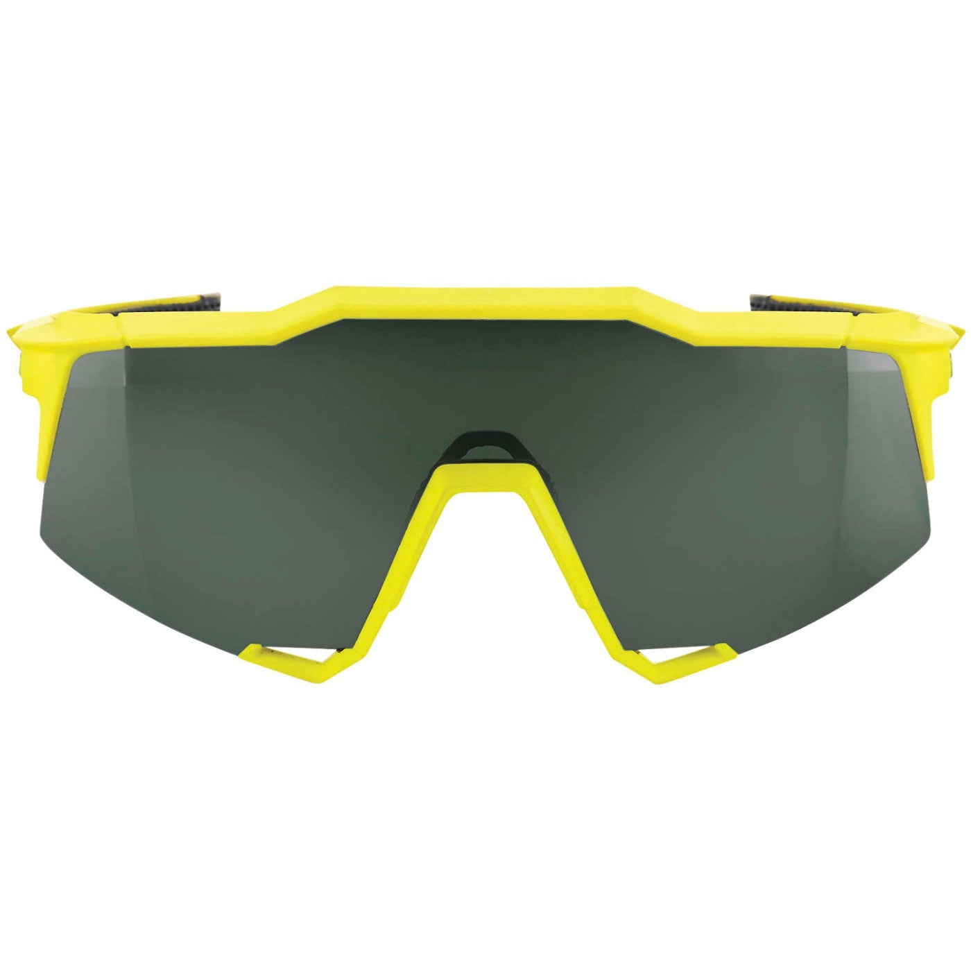 100% Speedcraft Sunglasses Soft Tact Banana with Grey Green Lens - 61001-004-74
