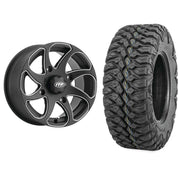 Set of 2 Mounted Wheel and Tire Kit Wheel: 14x7 5+2 4/156 Tire: 28x10-14 8 Ply