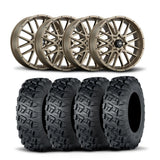 Rines ITP Hurricane de 18" de bronce y neumáticos Versa Cross XTR [33x10-18]
