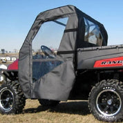 Falcon Ridge Black Canvas Soft Roll-Away Doors And Cold Rated Rear Window For Polaris Ranger 2009-2014, 2016-2022