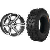 Set of 2 Mounted Wheel and Tire Kit Wheel: 12x7 4+3 4/156 Tire: 27x9-12 8 Ply