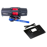 Kit de cabrestante para ATV Viper V2, carrete estándar de 6000 lb con cuerda sintética roja de 40 pies y soporte